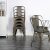 Chaise Yaheetech YA-00093280 : lot de 4 chaises de cuisine metallique marron empilable tabouret salle a manger industriel en fer/metal bois 45 cm de hauteur capacite de 150 kg
